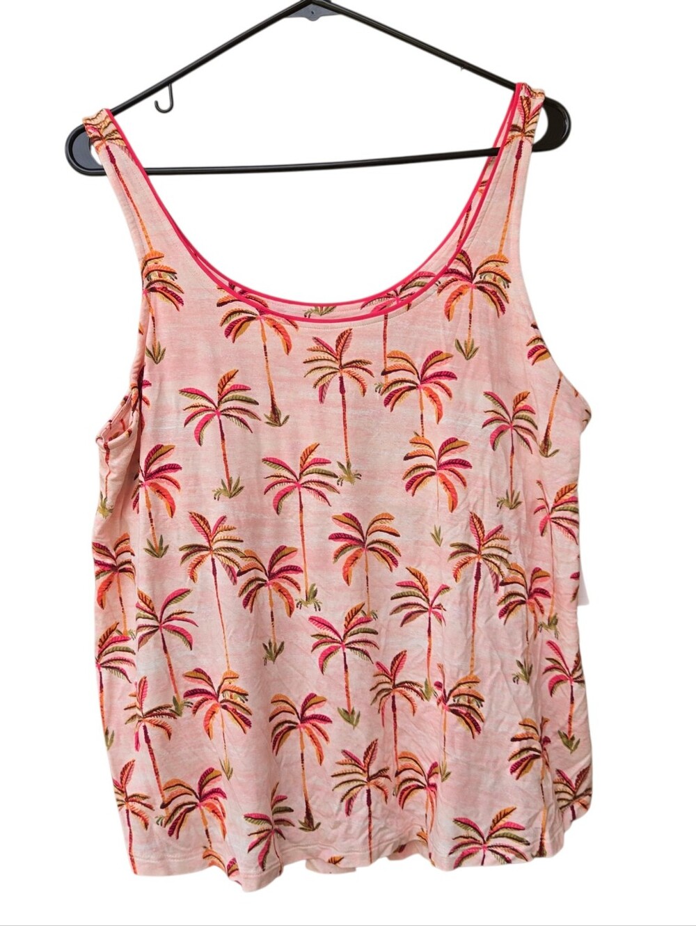 Soma COOL NIGHTS Tank With Piping Size Large With‎ Palm Print